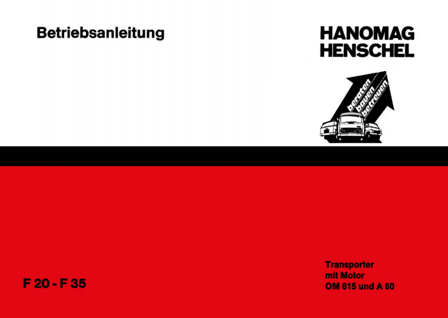 Hanomag F 20 - F 35, Betriebsanleitung