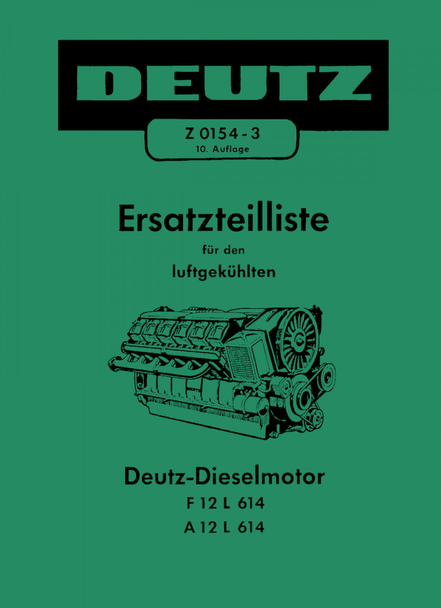 Deutz F12L614 und A12L614 Dieselmotor Ersatzteilkatalog