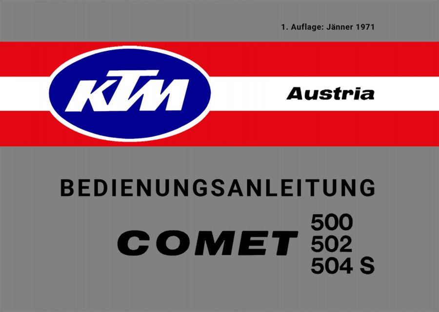KTM Comet 500, 502, 504 S, Bedienungsanleitung