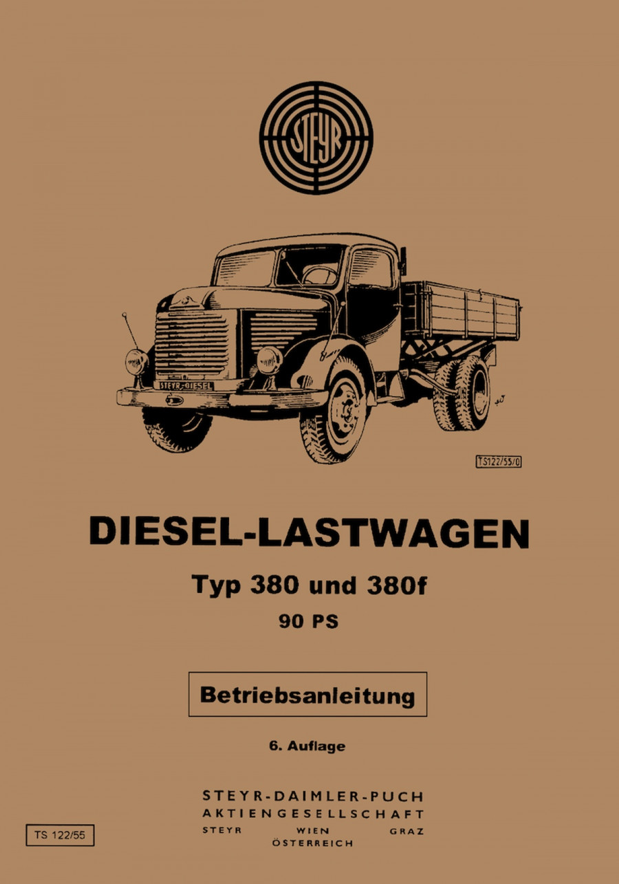 Steyr 380 und 380 f, 90 PS, Betriebsanleitung
