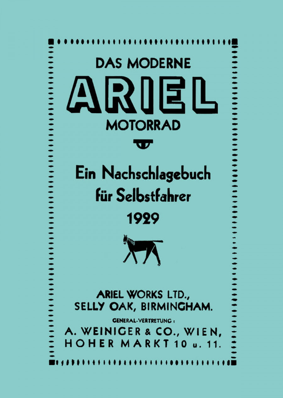 Ariel "Ein Nachschlagebuch für Selbstfahrer 1929"