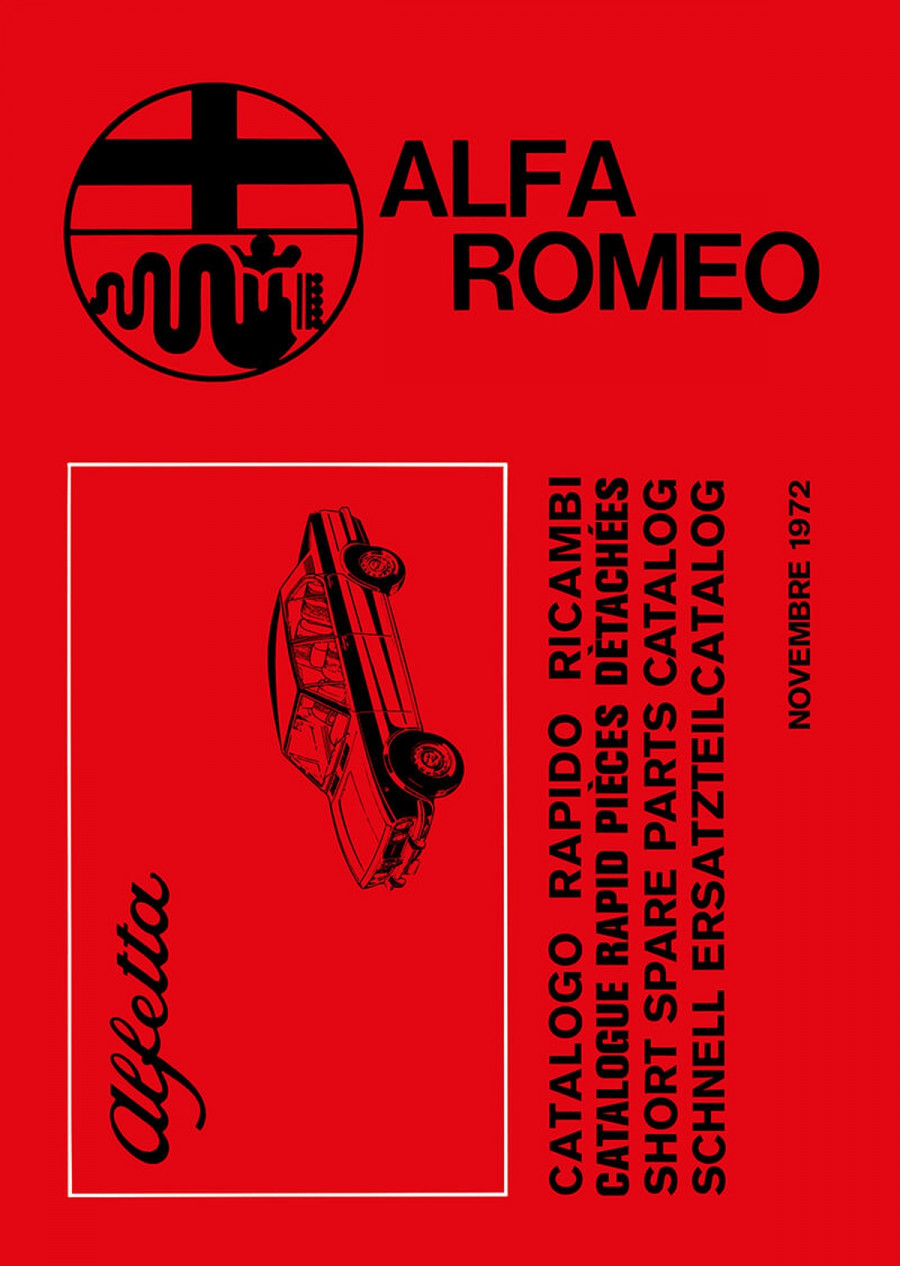 Alfa Romeo Alfetta Catalogo rapido per ricambi originali