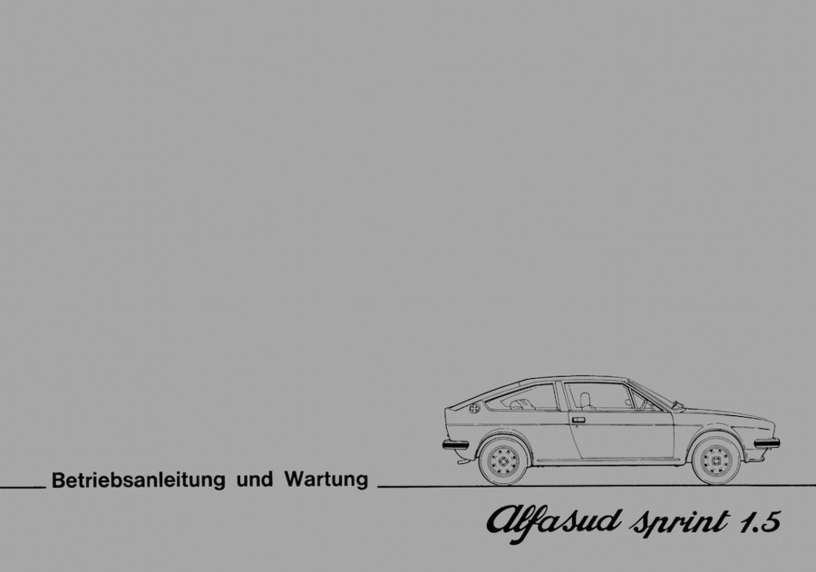 Alfa Romeo Alfasud Sprint 1,5 Betriebsanleitung