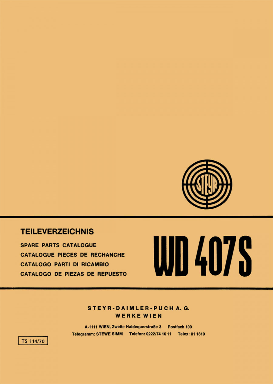 Steyr WD 407 S, Teileverzeichnis