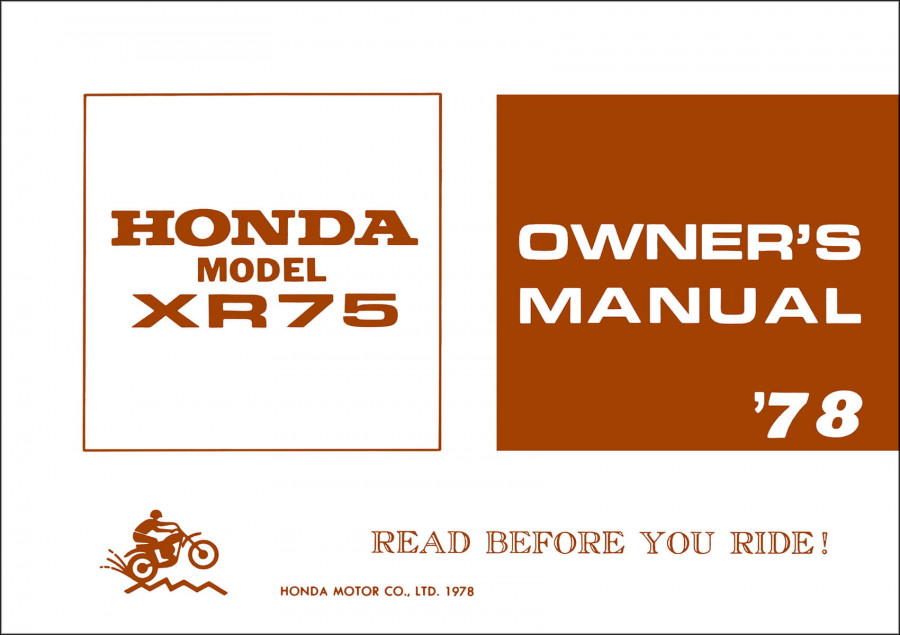 Honda XR75 Owner's Manual