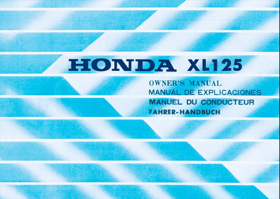 Honda XL125 Fahrerhandbuch
