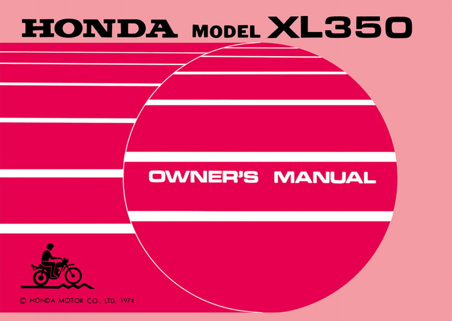 Honda XL350 Owner's Manual