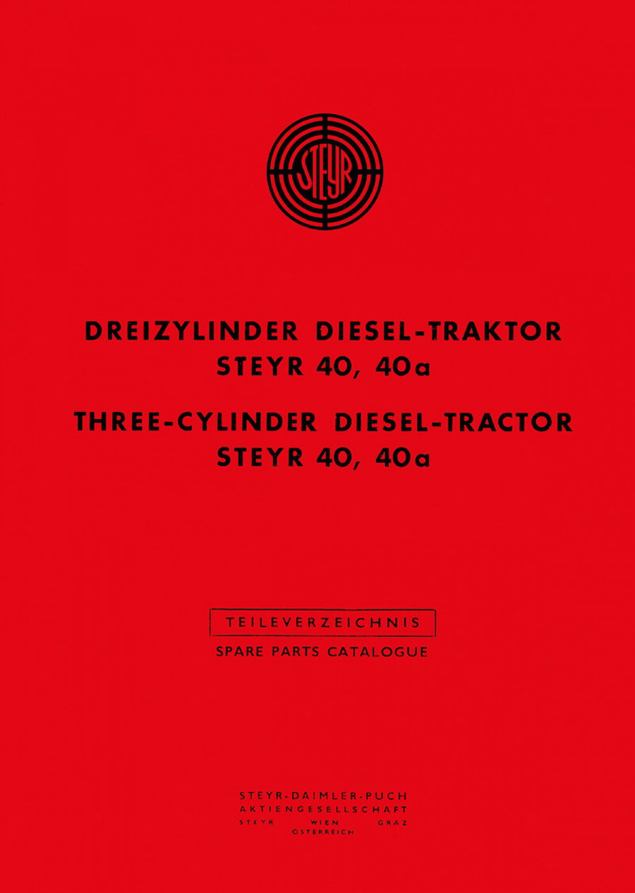 Steyr 40 und 40a Traktor Ersatzteilkatalog