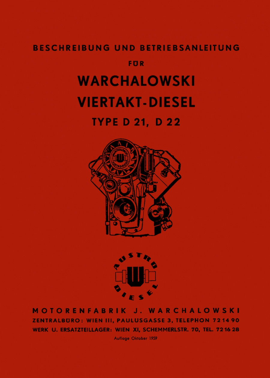 Warchalowski D21, D22, D41, D42 Betriebsanleitung und Ersatzteilkatalog