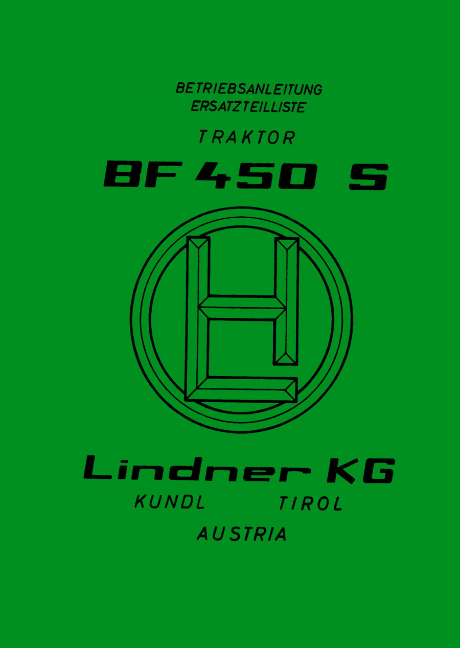 Lindner BF450S 450SN 450SA Betriebsanleitung und Ersatzteilkatalog
