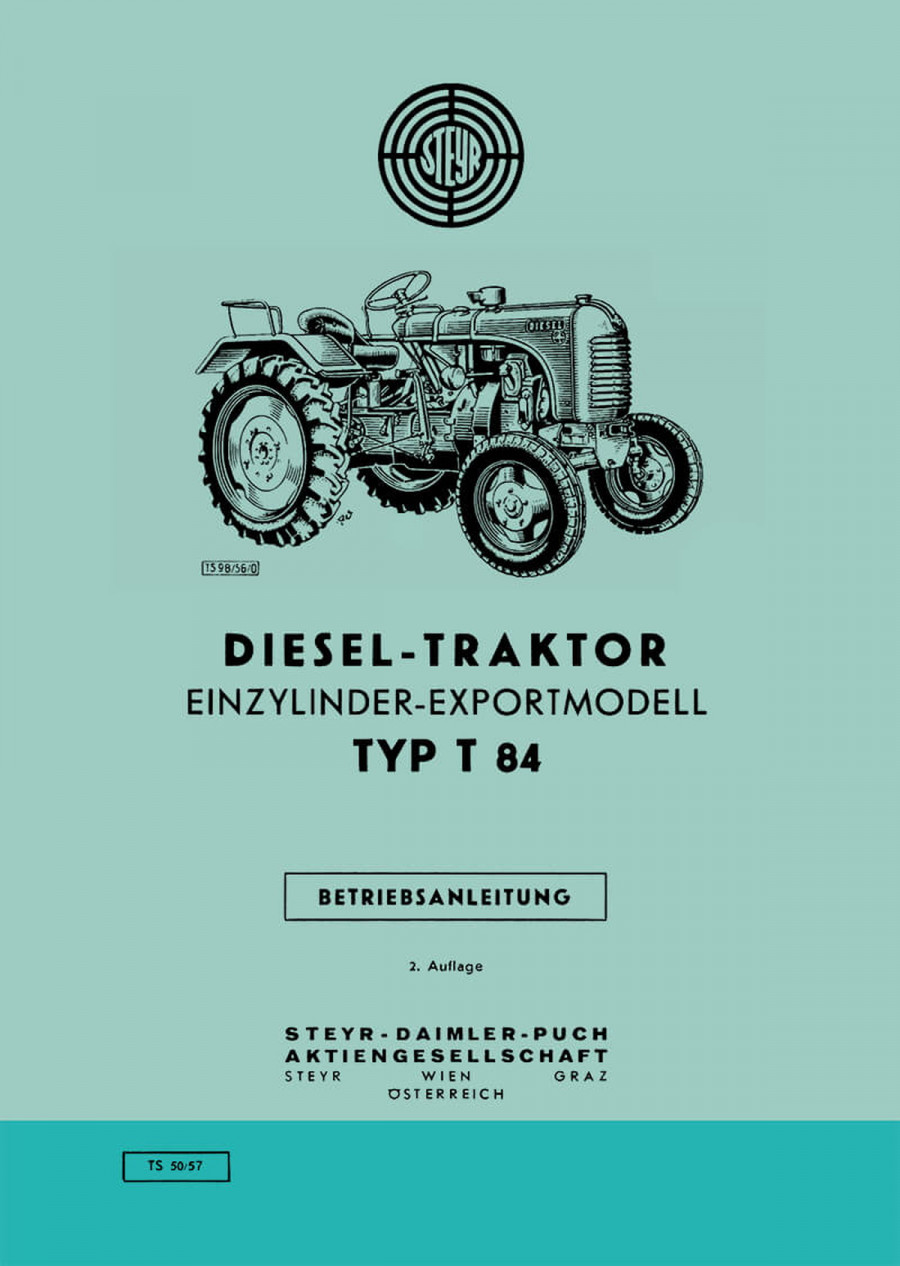 Steyr 84 Traktor Betriebsanleitung