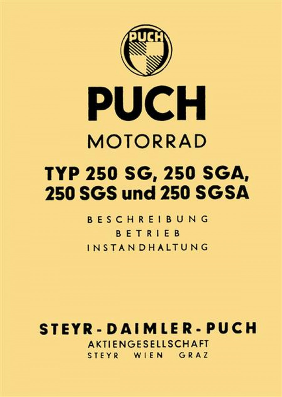 Puch 250 SG, 250 SGA, 250 SGS, 250 SGSA, Betriebsanleitung