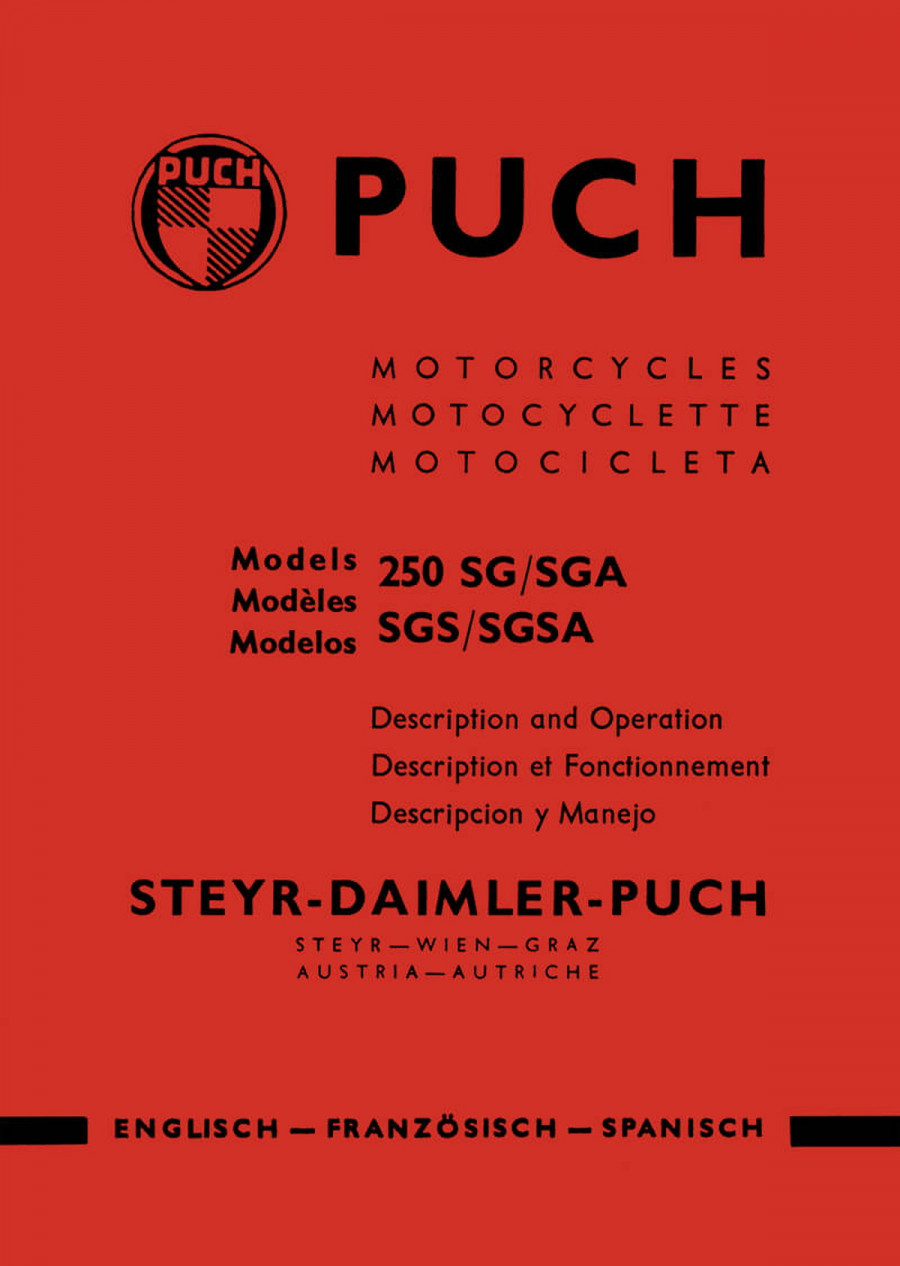 Puch 250 SG/SGS, Owners Manual, Maintenance, description y Manejo