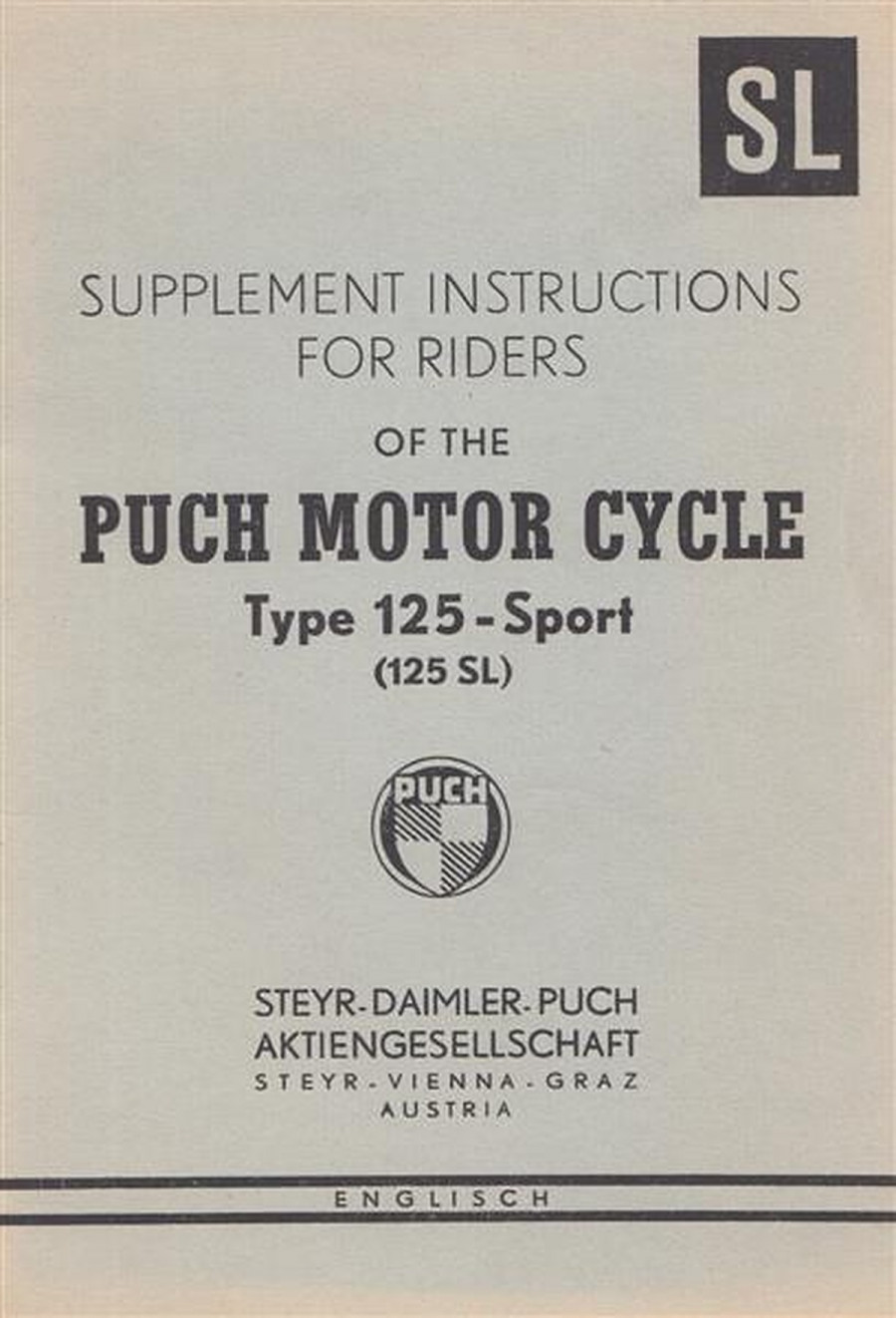 Puch Motorcycle 125 Sport, Short Maintenance