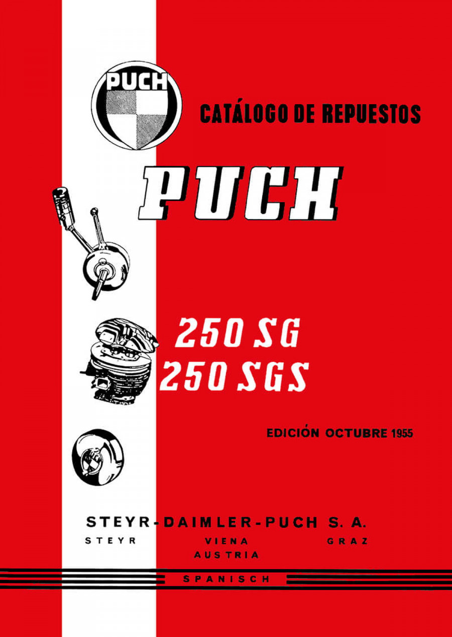 Puch Motocicleta, Type 250 SG, SGS, Catálogo de repuestos