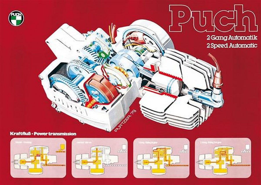 Puch 2-Gang-Automatik Motor Poster
