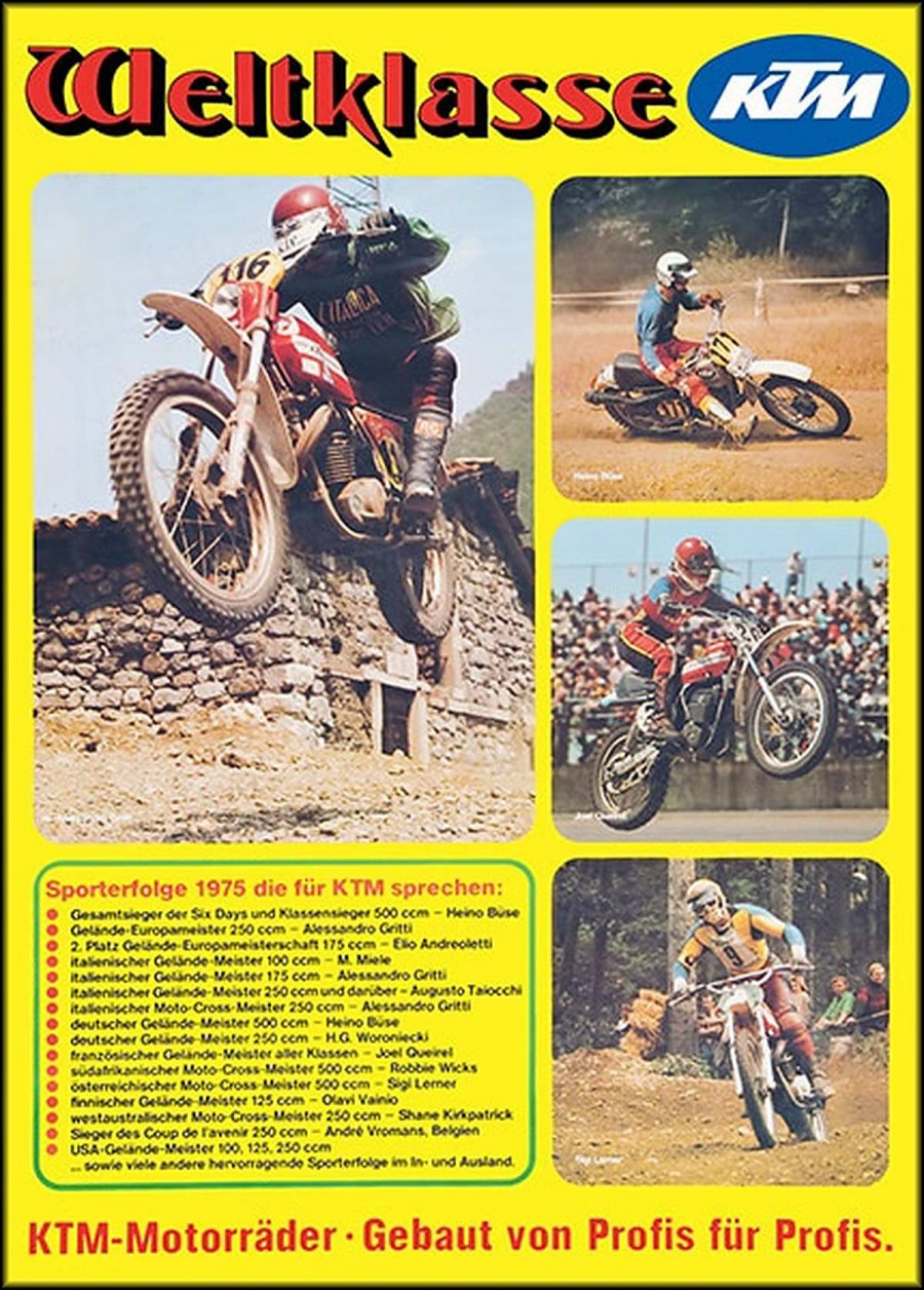 KTM Motorfahrzeugbau Moto Cross 1975 Poster