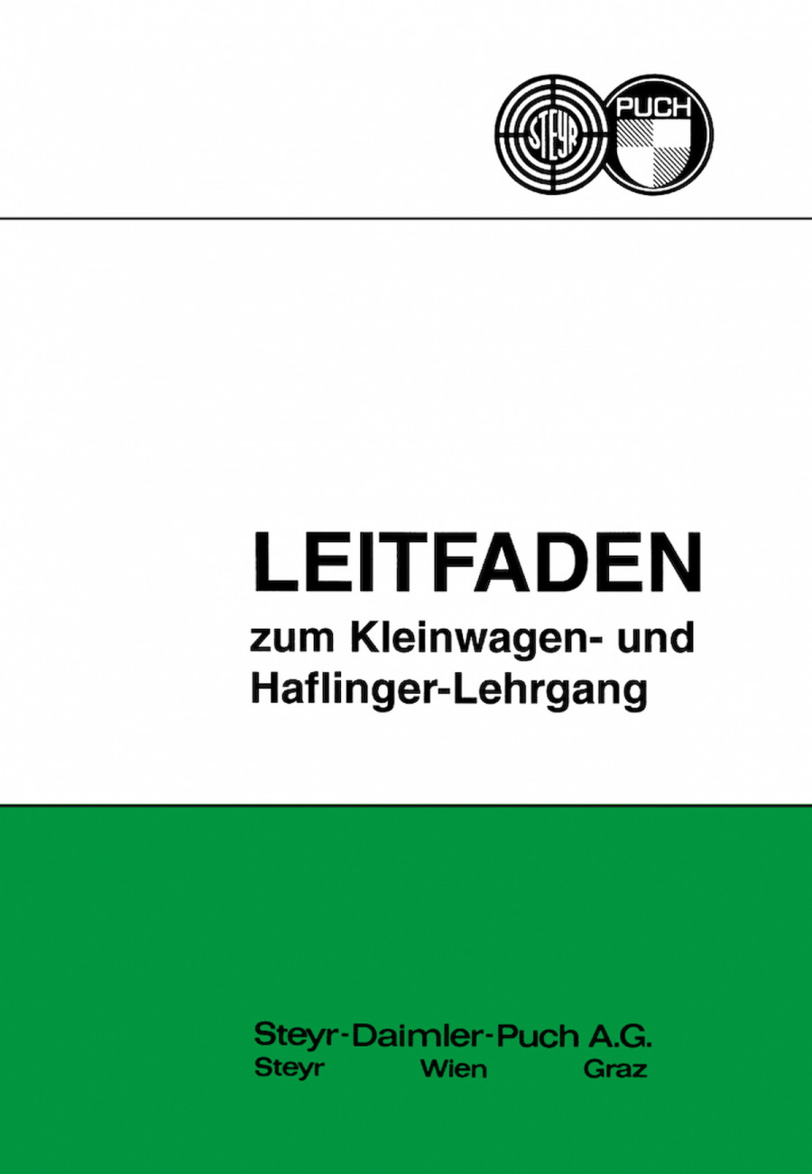 Puch Haflinger und Kleinwagen, Leitfaden zum Kundendienstlehrgang