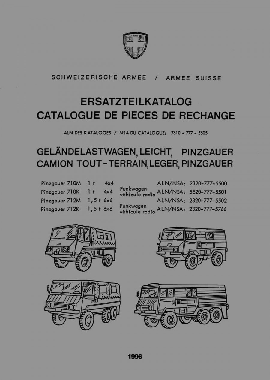 Puch Pinzgauer 710 M/K, 712 M/K, 4 x 4 und 6 x 6, Ersatzteilkatalog
