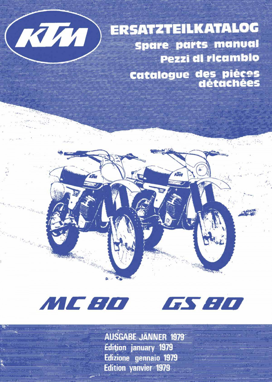 KTM Motorfahrzeugbau MC 80, GS 80 Ersatzteilkatalog