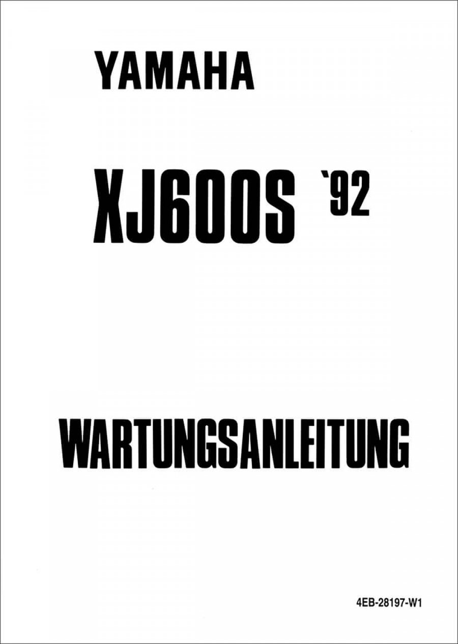 Yamaha XJ 600 S Wartungsanleitung