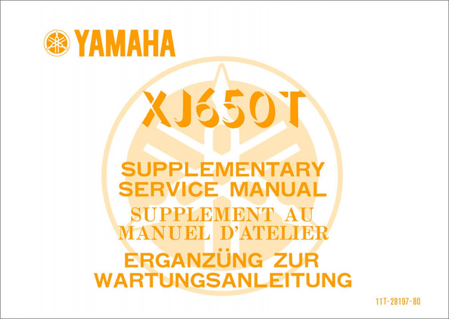 Yamaha XJ 650 T, Ergänzung zur Wartungsanleitung