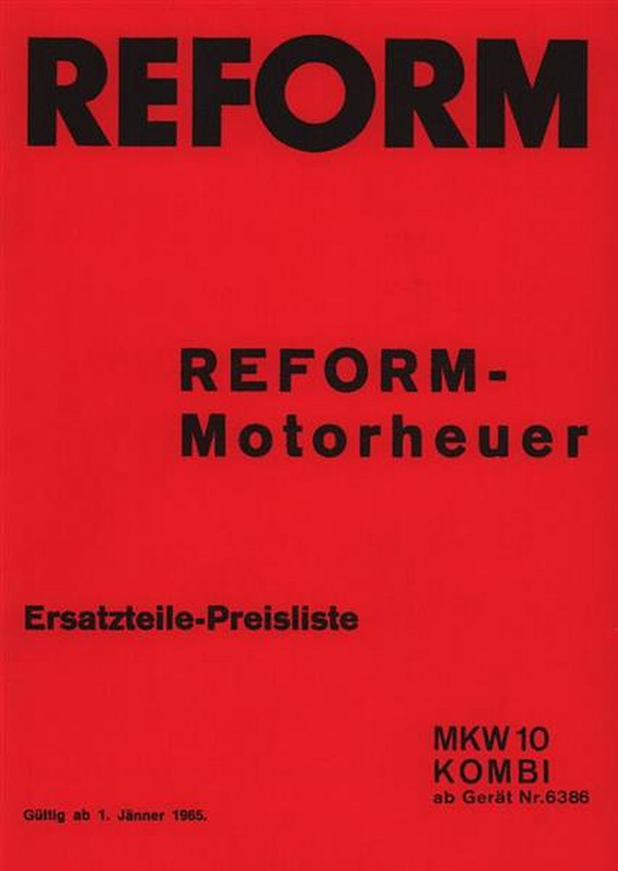 Reform MKW 10 Kombi Ersatzteilliste