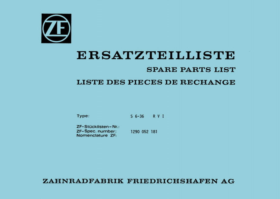 ZF S6-36 RVI Ersatzteilliste