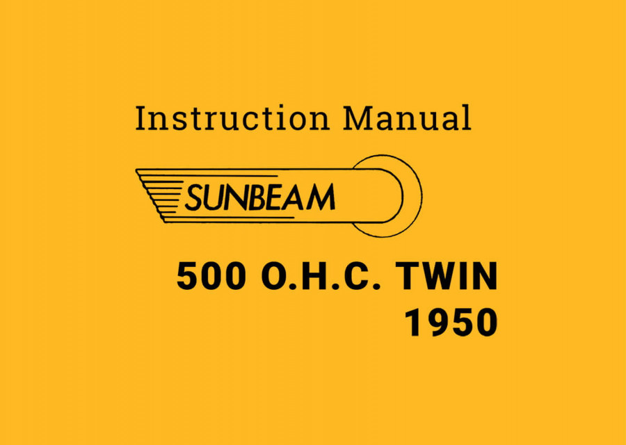 Sunbeam S7 und S8 Instruction Manual