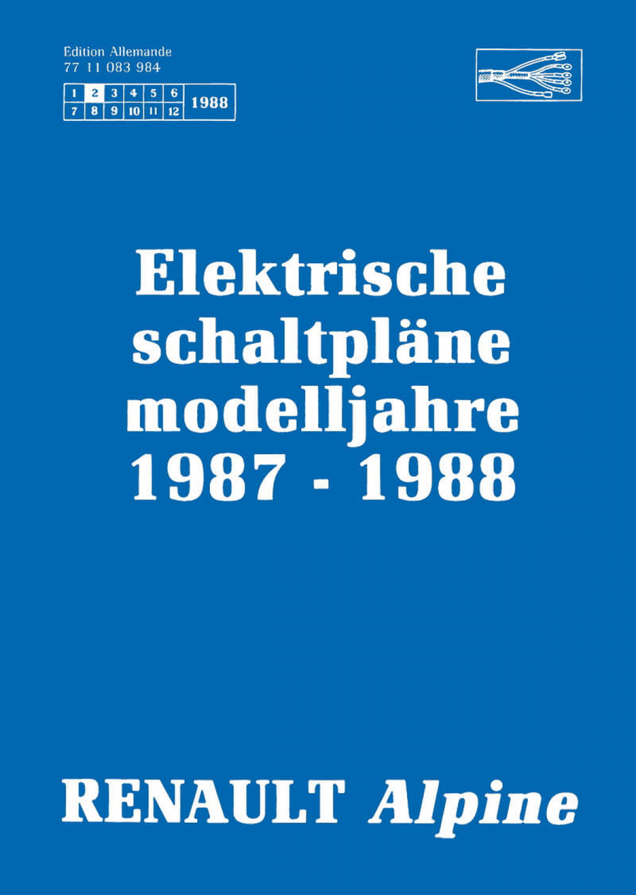 Renault Alpine Elektrische Schaltpläne 1987-1988