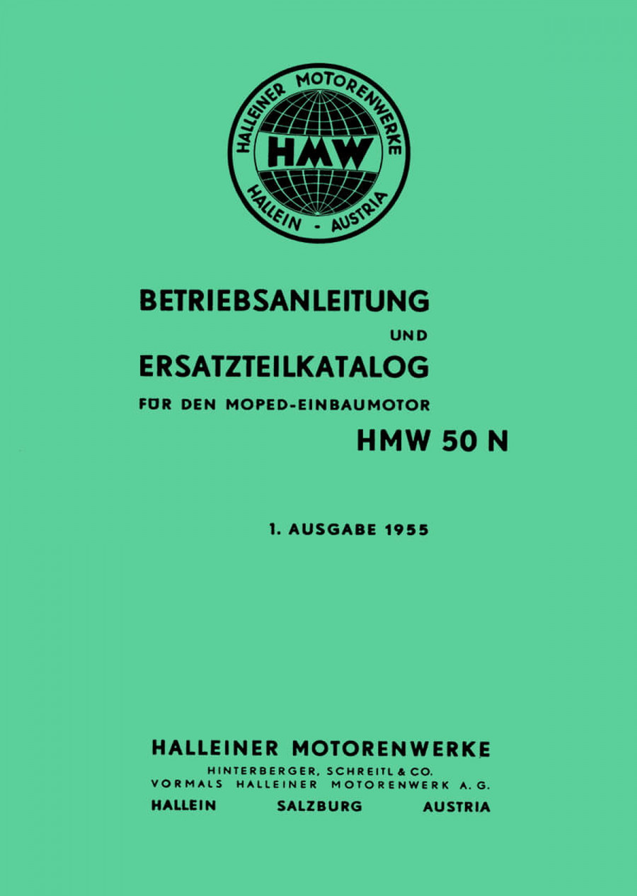 HMW Einbaumotor 50 N Betriebsanleitung und Ersatzteilkatalog