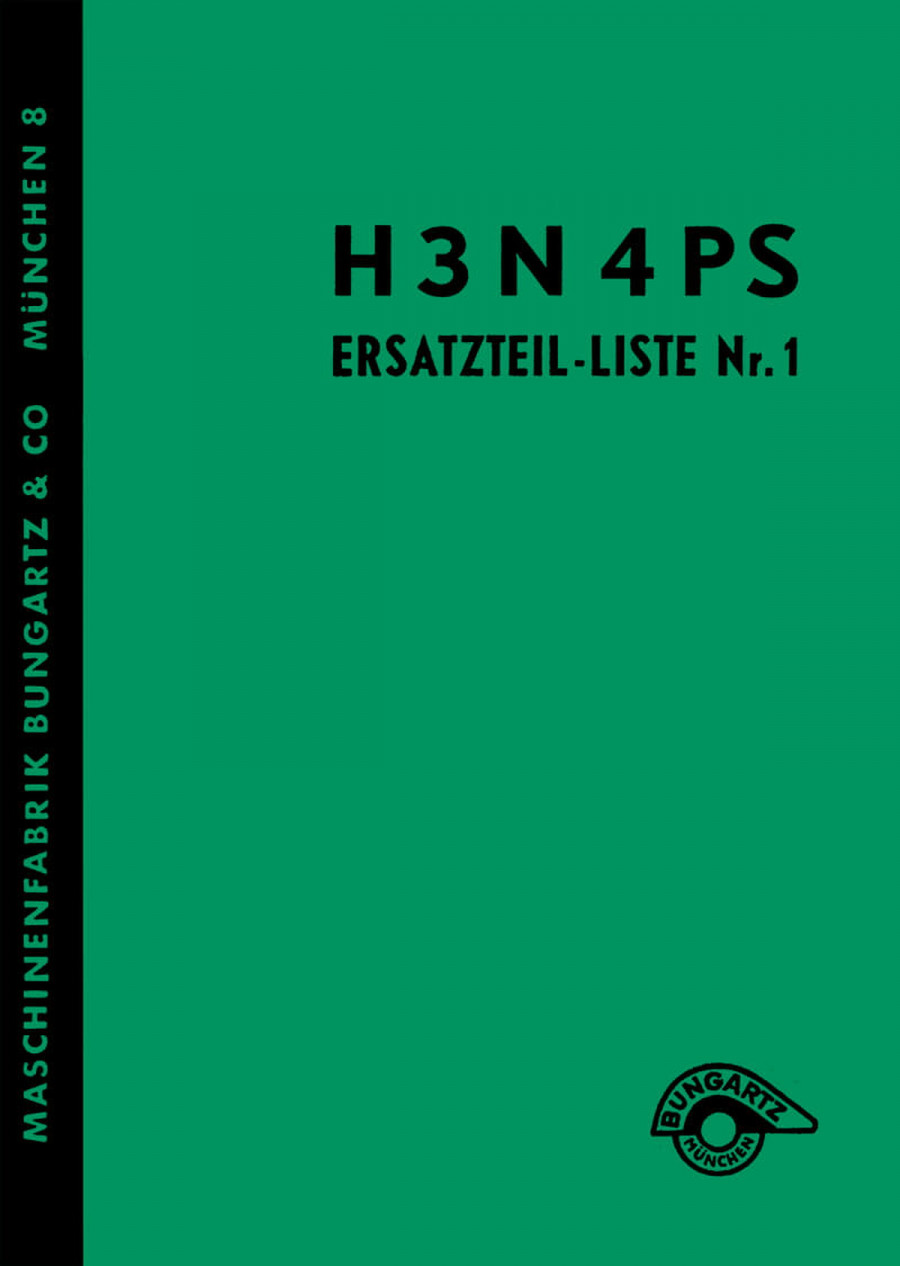 Bungartz Hackfräse H3N mit 4 PS Ersatzteilkatalog