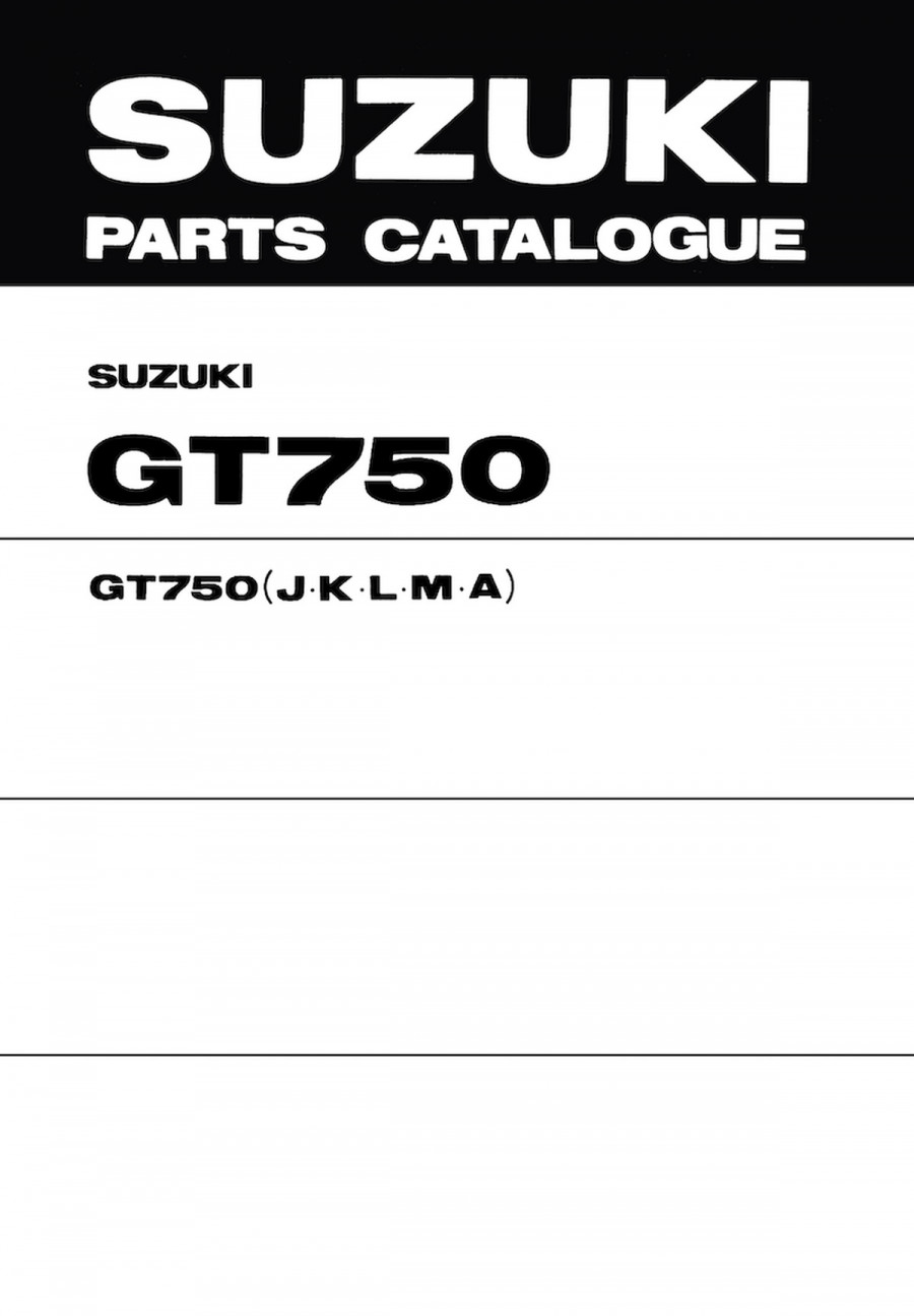 Suzuki GT750 Parts Catalogue