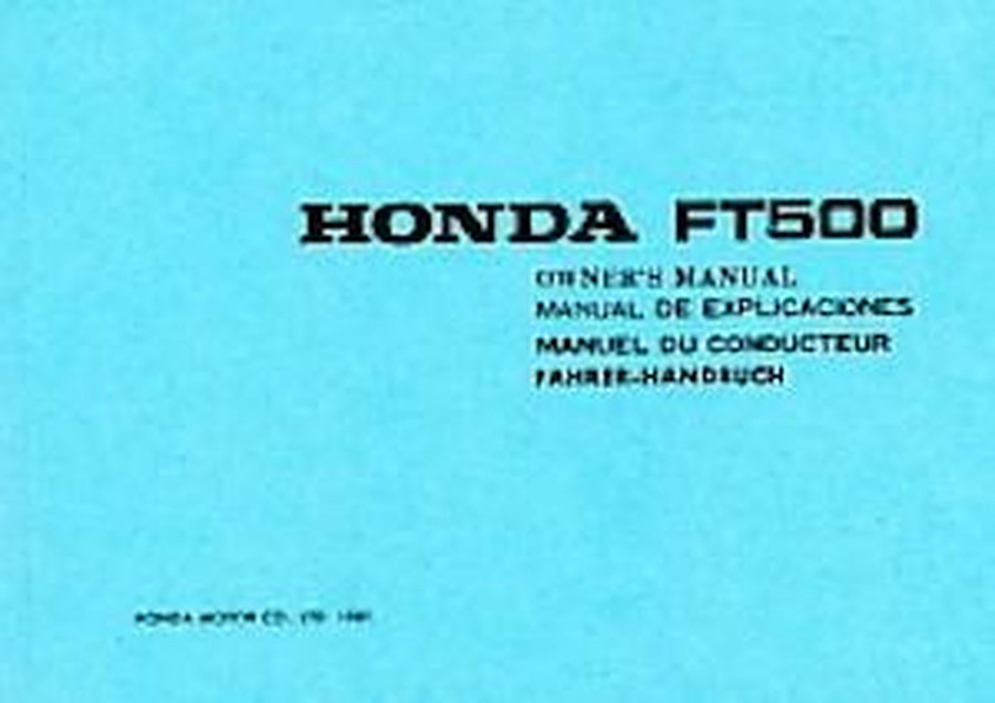 Honda FT500 Fahrerhandbuch
