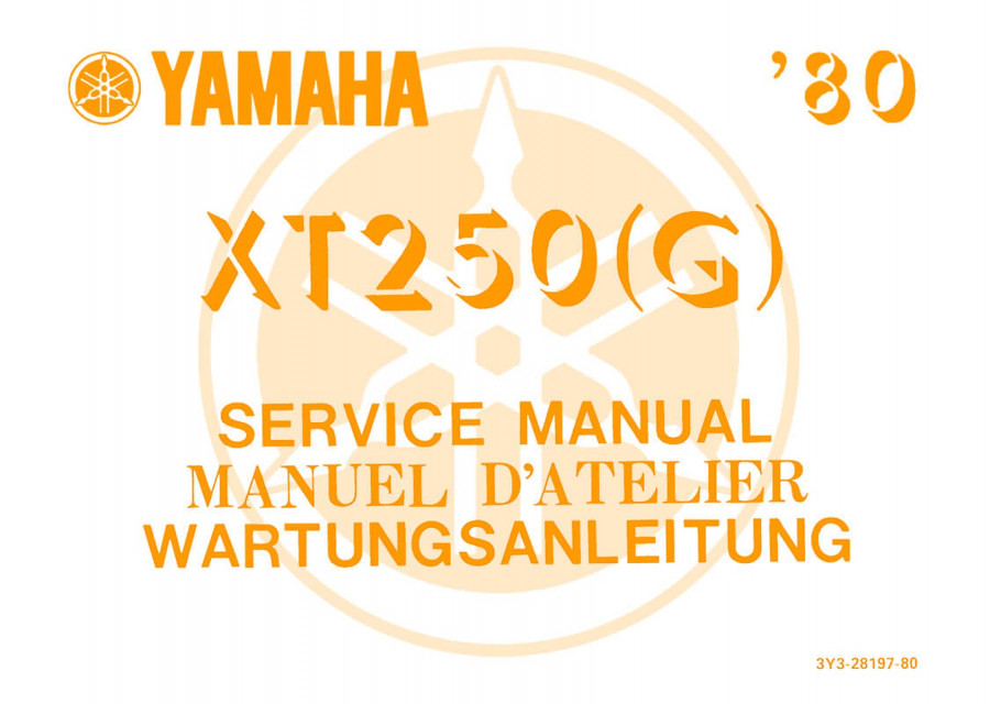 Yamaha XT250G Reparaturanleitung