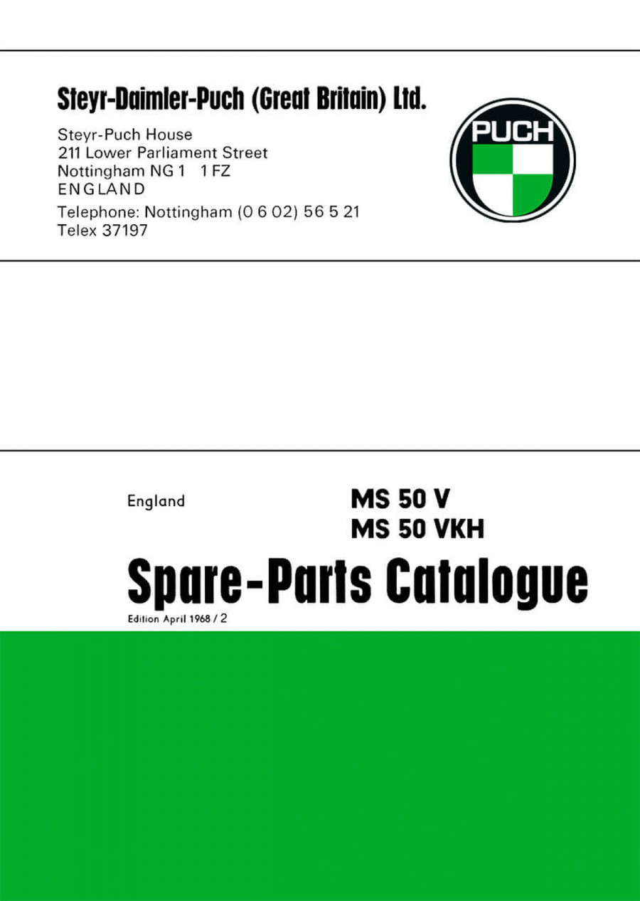 Puch Moped MS 50 V, MS 50 VKH Spare Parts Catalogue
