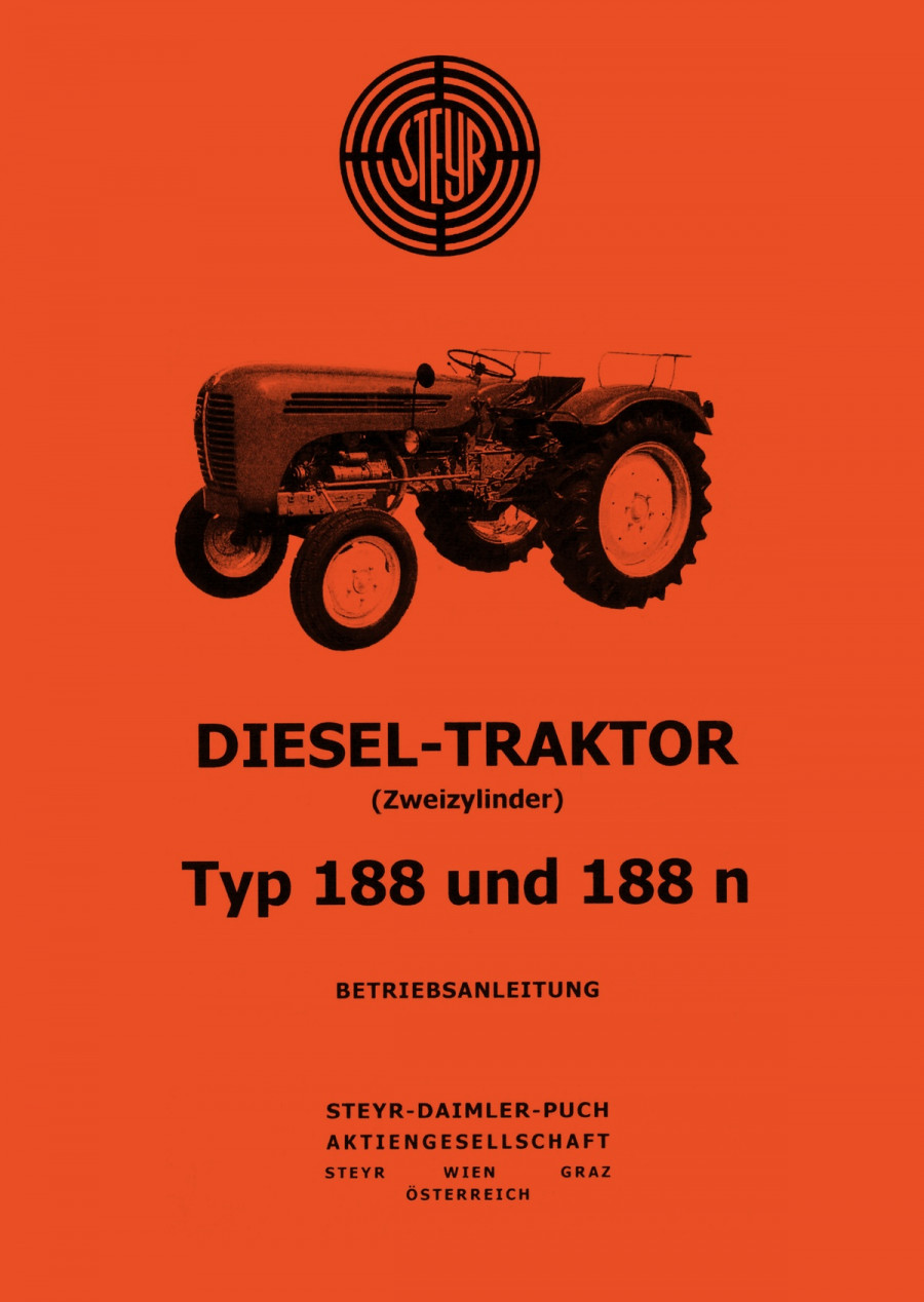 Steyr 188 und 188n Traktor Betriebsanleitung