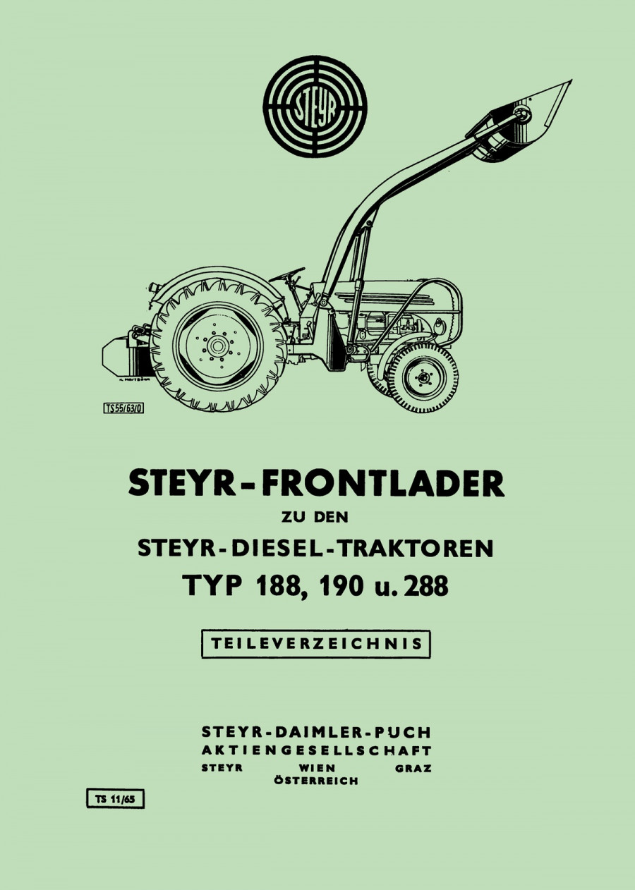 Steyr 188 190 288 Frontlader Ersatzteilkatalog