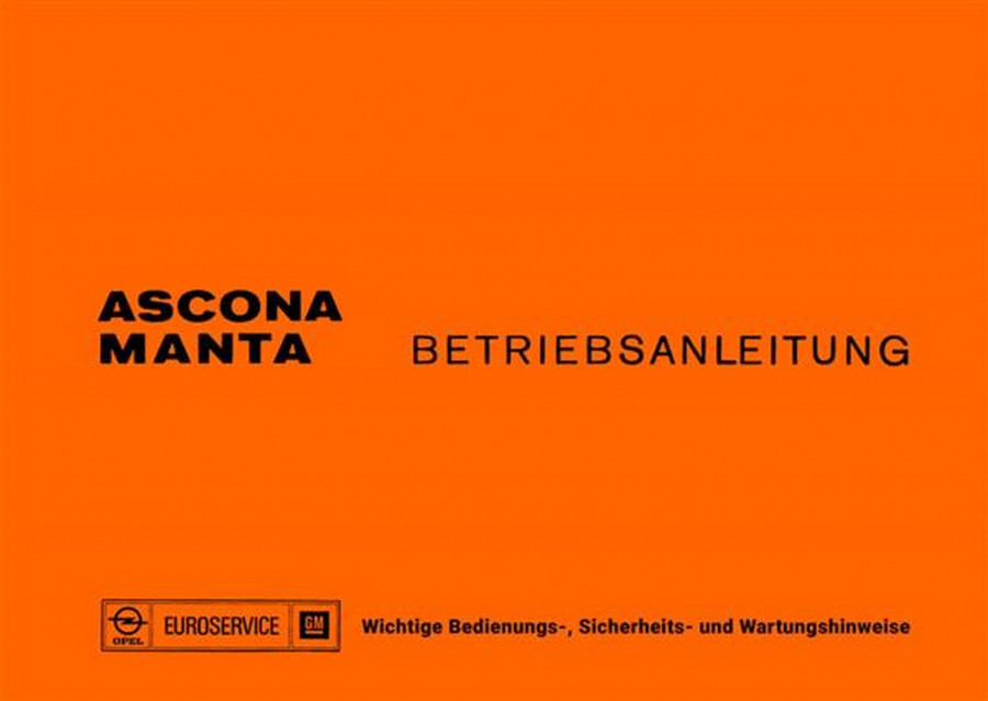 Opel Ascona und Manta Betriebsanleitung