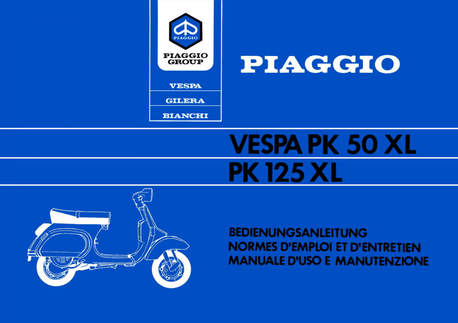 Piaggio Vespa PK 50 XL, PK 125 XL, Bedienungsanleitung