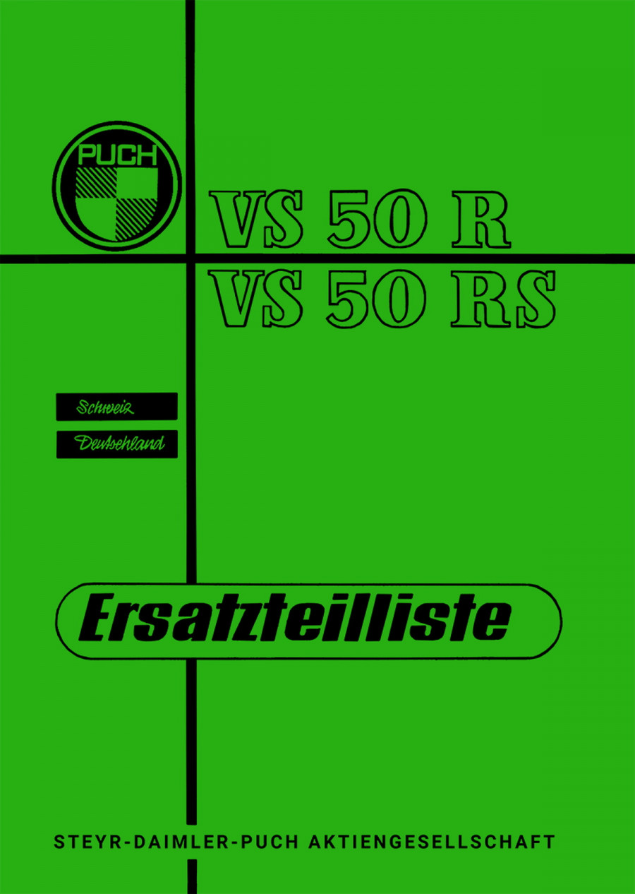 Puch VS50R VS50RS Schweiz/Deutschland Ersatzteilkatalog