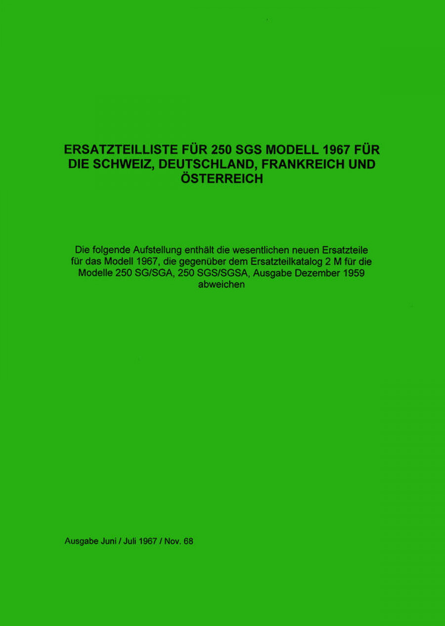 Puch 250 SG/3, SGS/3, SGA/3, SGSA/3 Ersatzteilkatalog Neuteile