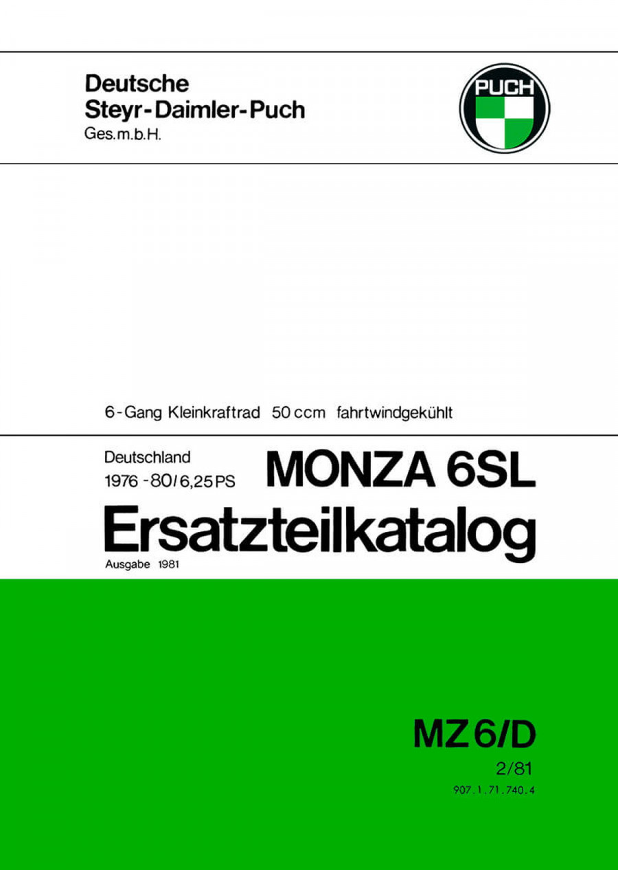Puch Monza 6 SL (Deutschland) Ersatzteilkatalog