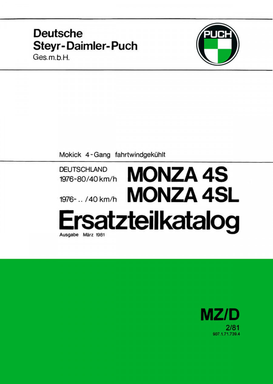 Puch Monza 4 S, 4 SL (Deutschland) Ersatzteilkatalog