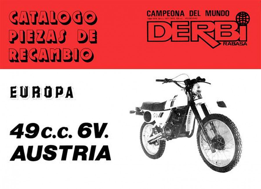 Derbi Europa 49 ccm, 6V Austria, Catalogo piezas de recambio