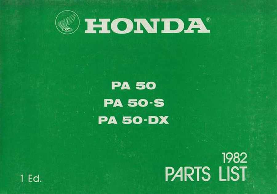 Honda PA50 50S 50DX Parts List
