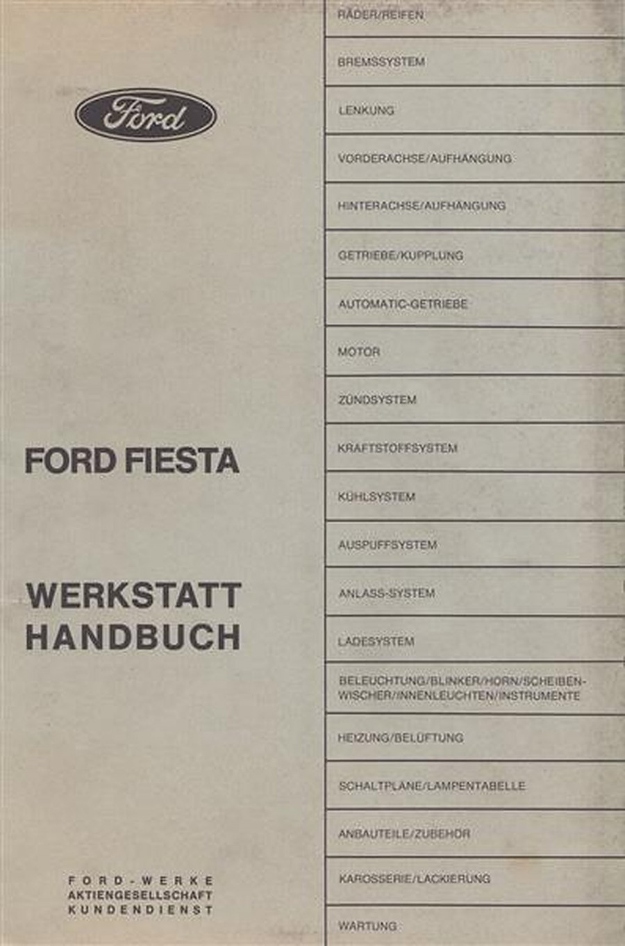 Ford Fiesta Werkstatthandbuch
