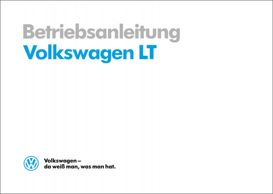 VW LT, Betriebsanleitung