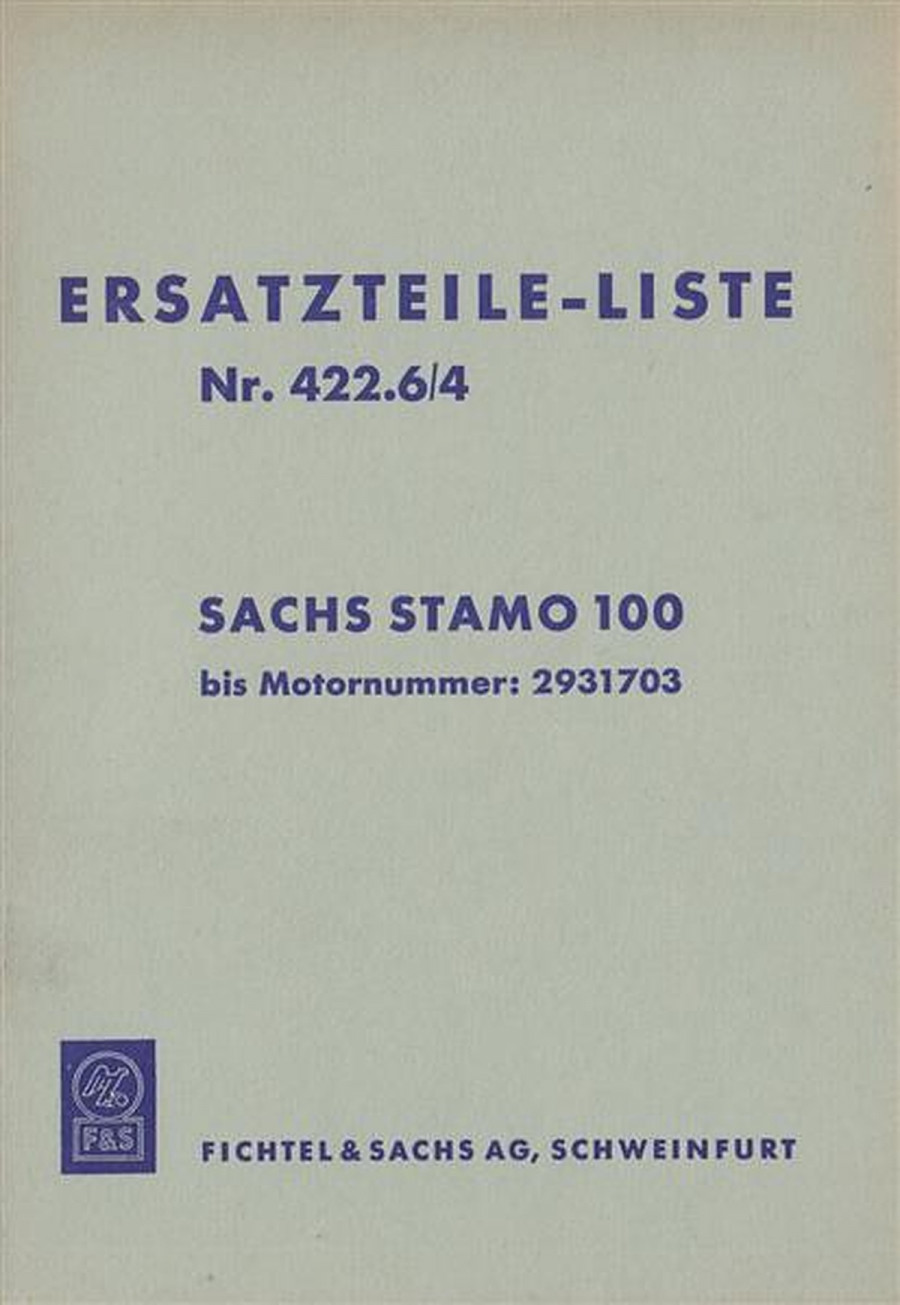 Sachs Stamo 100 Ersatzteile-Liste