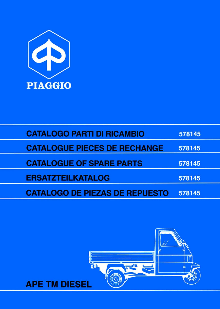 Piaggio Ape TM Diesel, Ersatzteilkatalog
